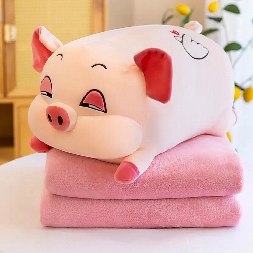 Piggy with blanket ( Blanket size 100cmx170cm )
